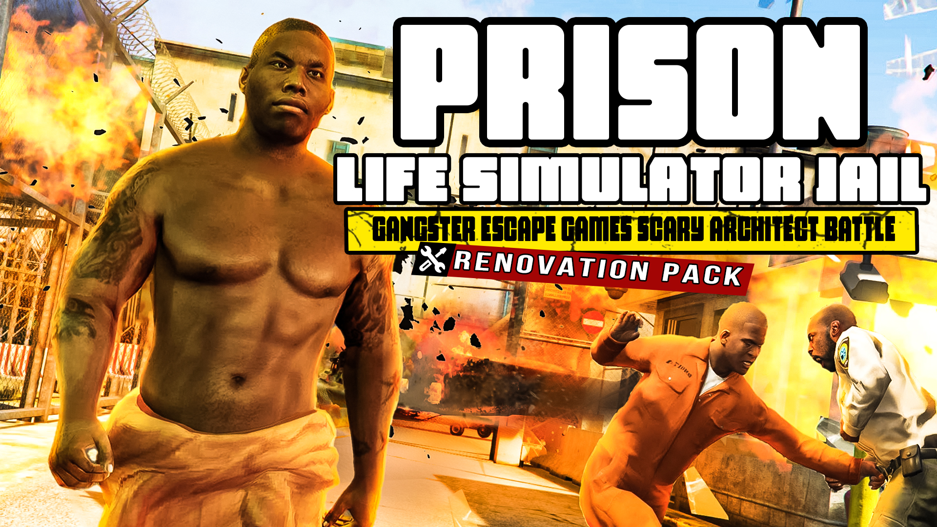 Prison Life Simulator Jail - Gangster Escape Games Scary Architect Battle: Renovation Pack